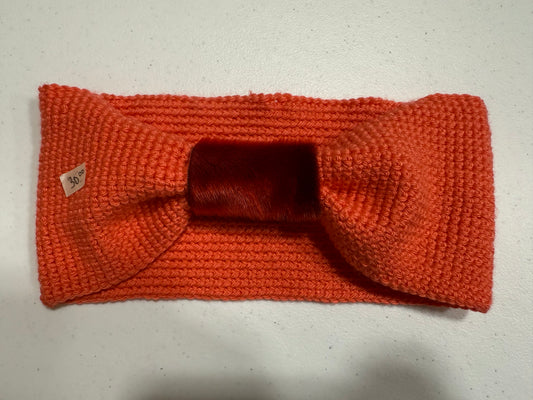 Pink headband with red sealskin
